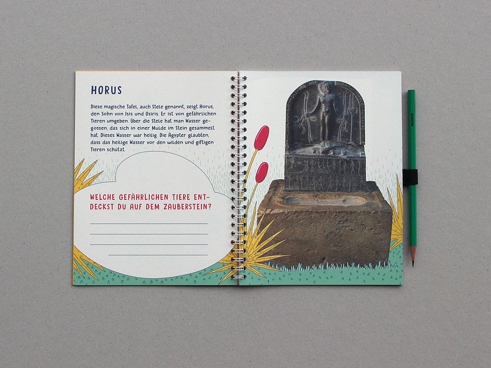 On this page the children can discover all the animals depict on an egyptian stele